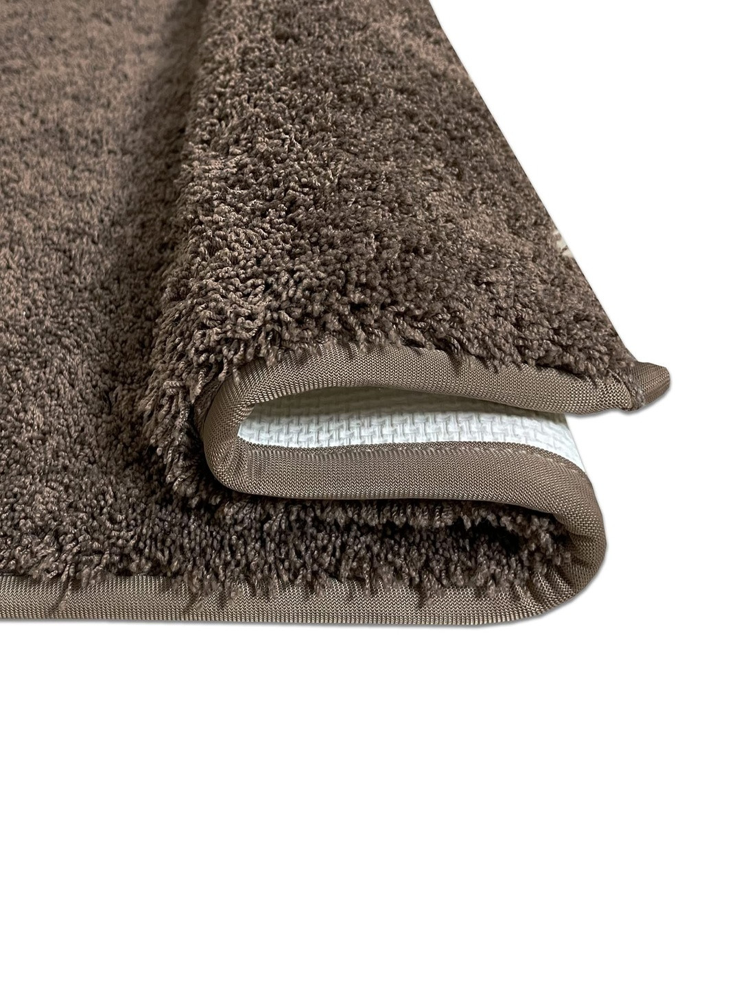 SPACES Brown Textured 2376 GSM Anti-Skid Bath Rugs