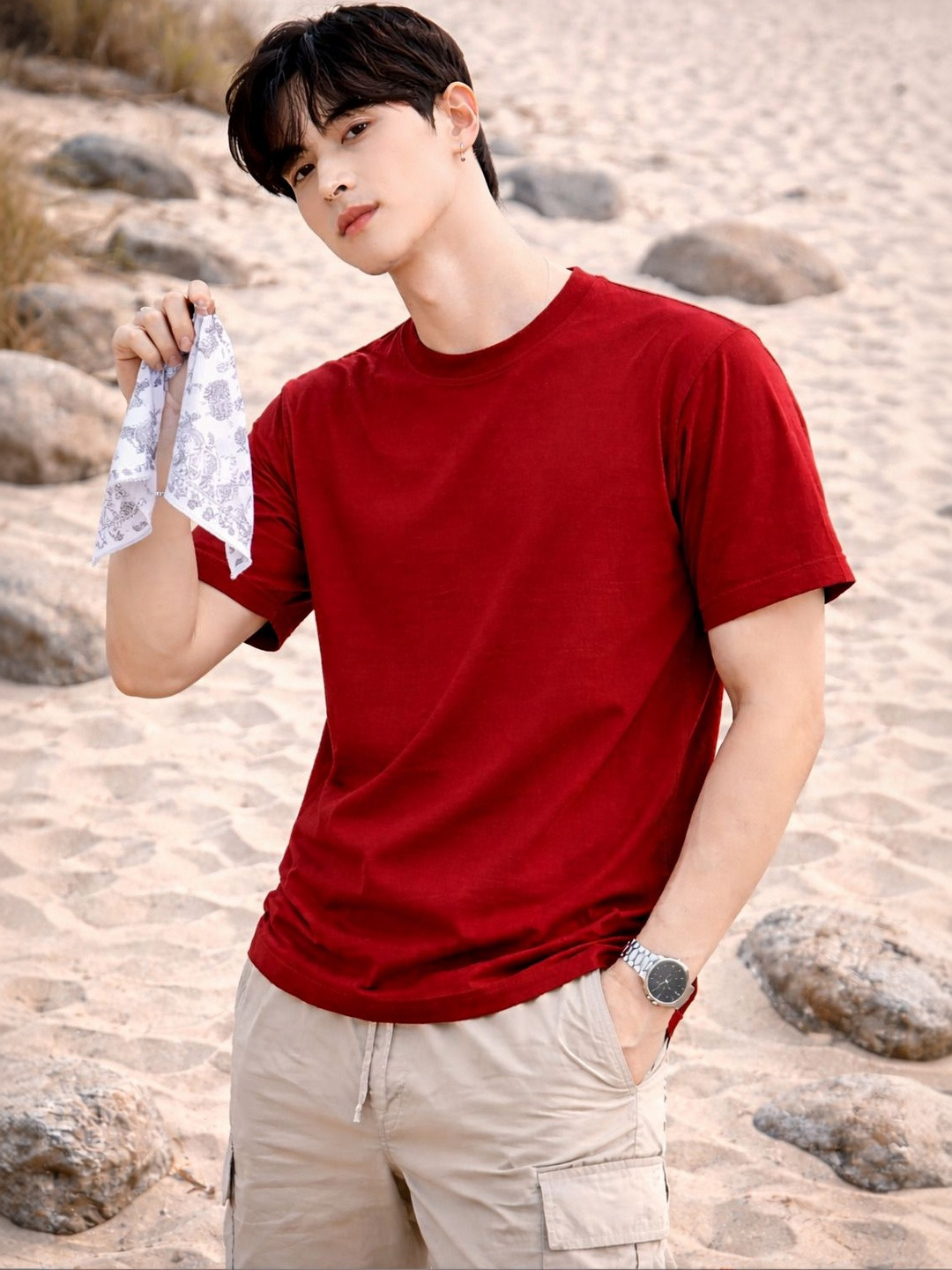 The Roadster Lifestyle Co Pure Cotton Round Neck Relaxed Fit Tshirt