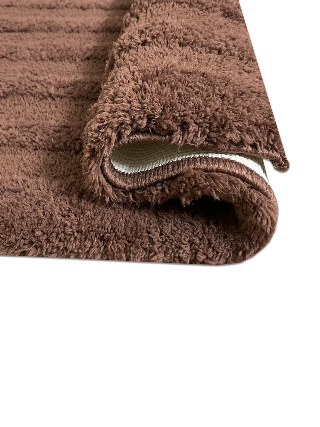 SPACES Brown Textured 1744 GSM Anti-Skid Bath Rugs