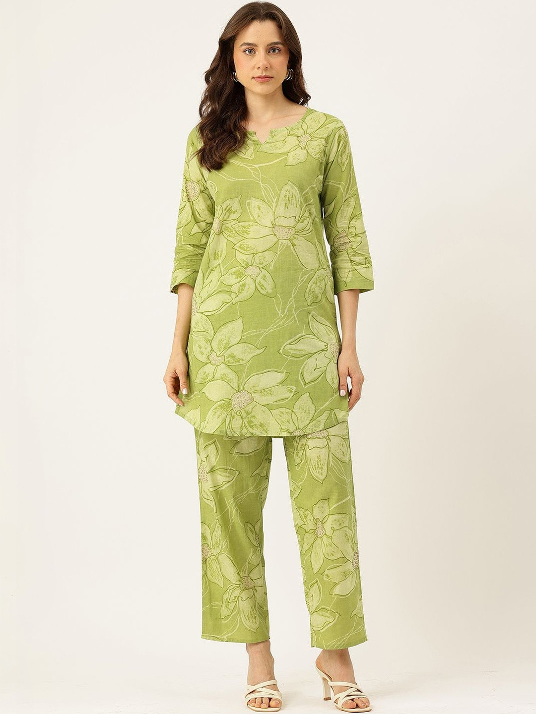 FERANOID Cotton Printed Tunic with Trousers