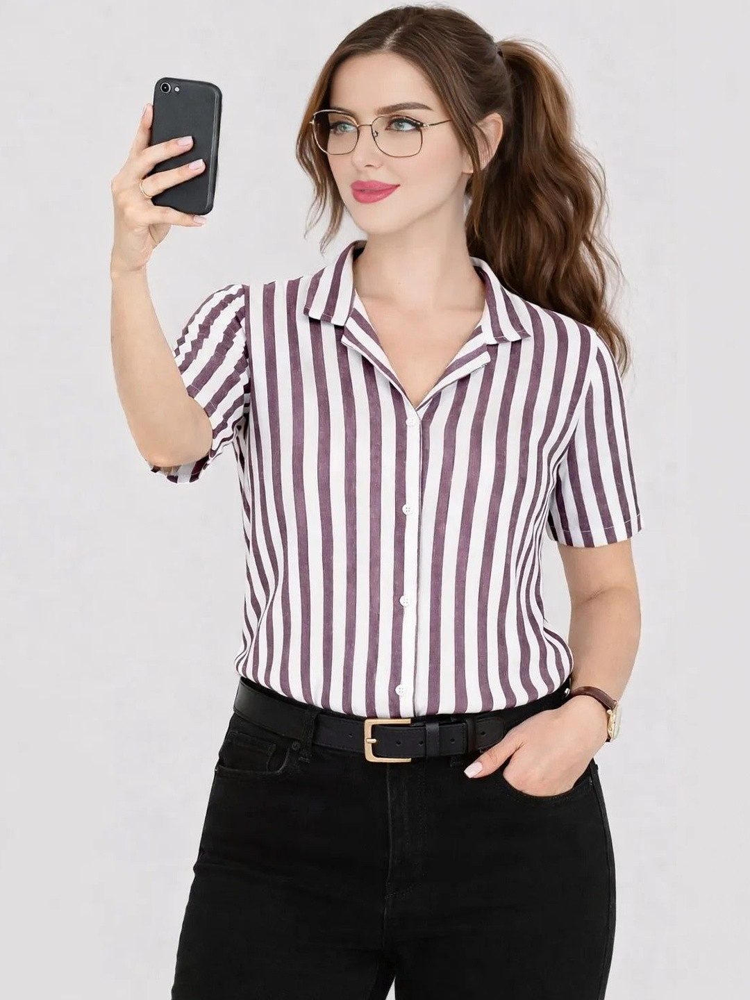 TRAQUILA Women Striped Casual Shirt