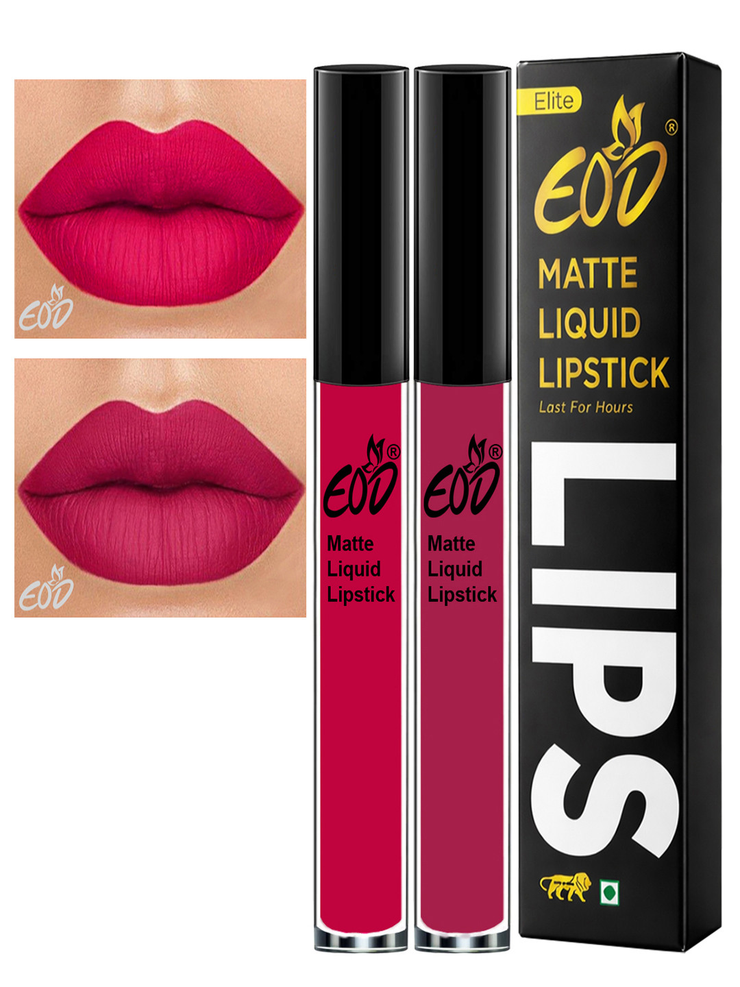 EOD Set Of 2 Transfer Proof Long Lasting Matte Finish Liquid Lipstick - 3ml Each -4-14