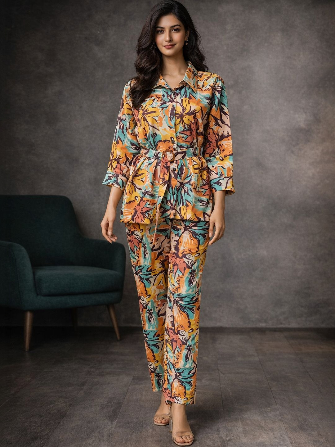 Anouk Tropical Printed Shirt with Trousers
