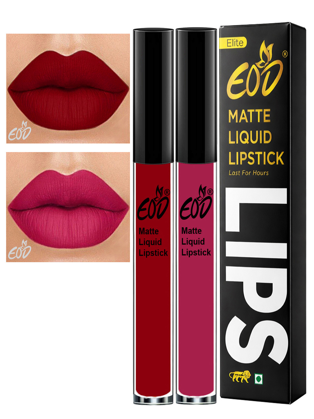 EOD Set Of 2 Transfer Proof Long Lasting Matte Finish Liquid Lipstick - 3ml Each - 2-14