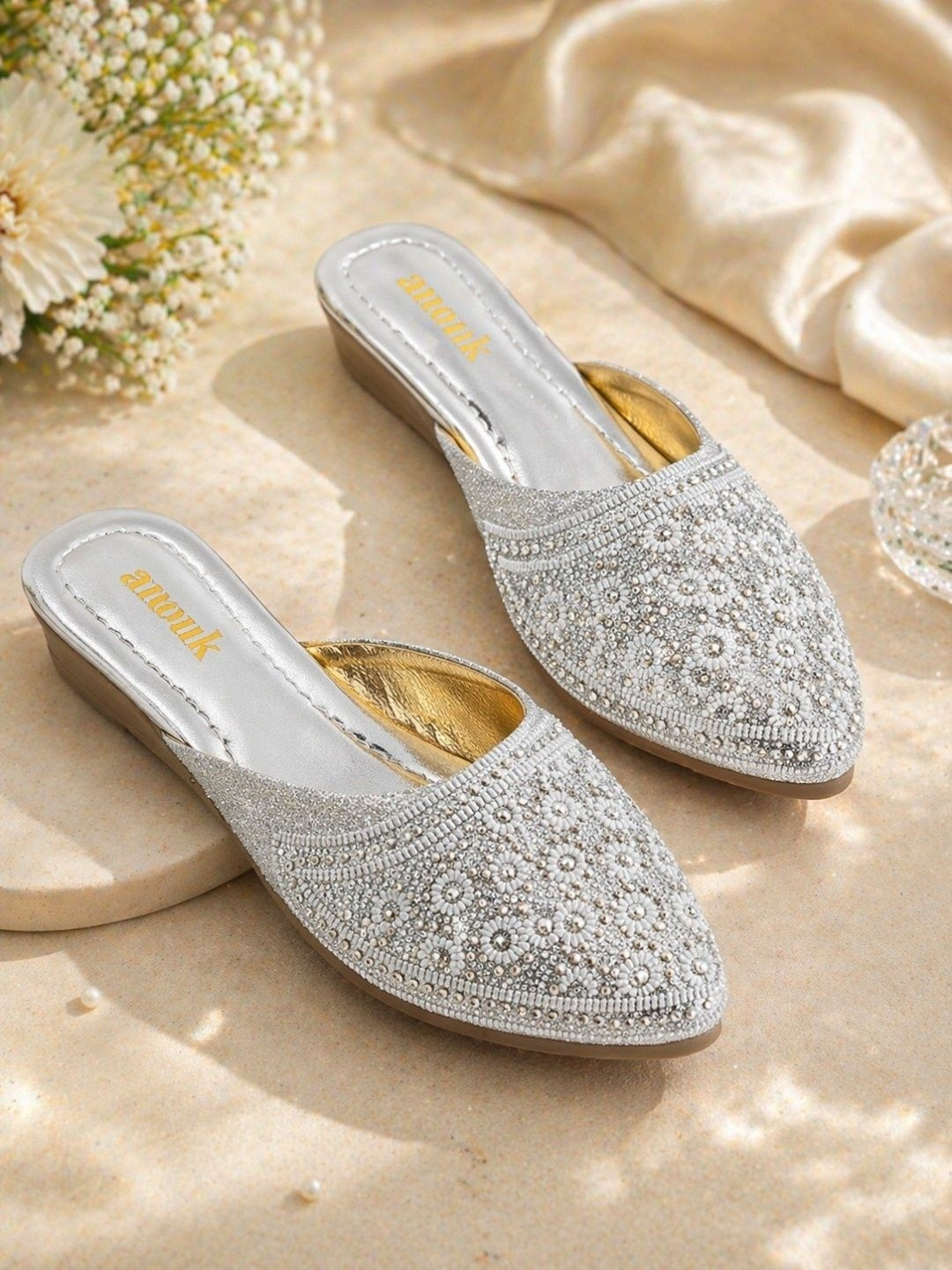 Anouk Women Embellished Ethnic Mules Flats