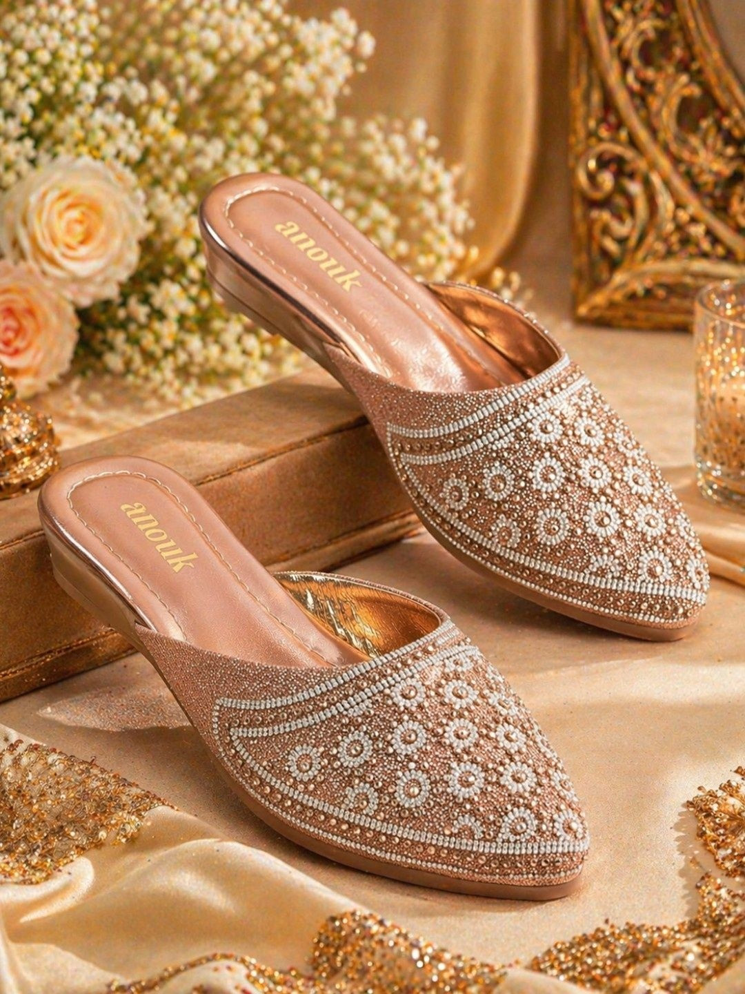 Anouk Women Embellished Ethnic Mules Flats