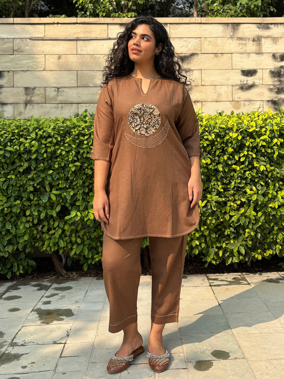 Minimul Linen kalamkari patch Coord Set