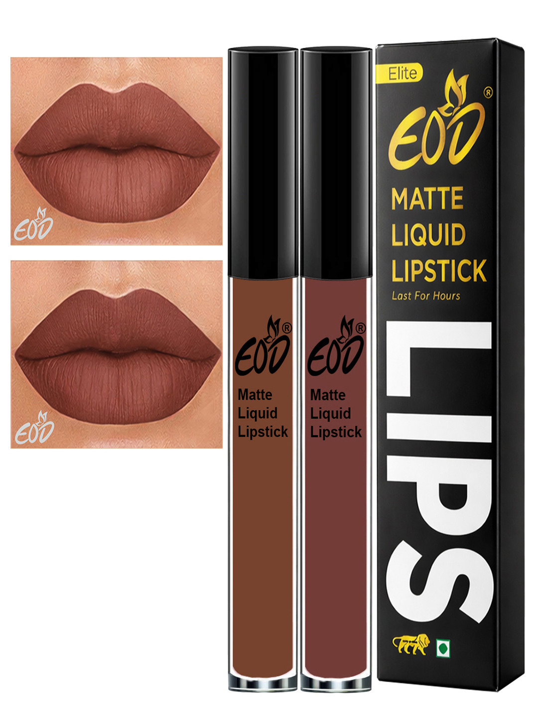 EOD Set Of 2 Water Proof Long Lasting Matte Finish Liquid Lipstick - 3ml Each -16-18