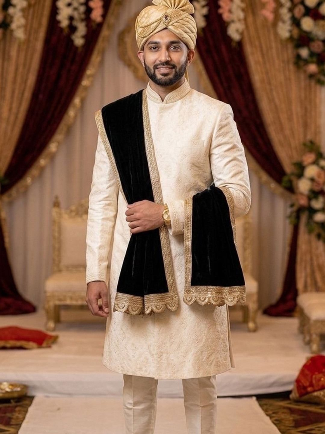 Navti Creations Men Velvet Dupatta