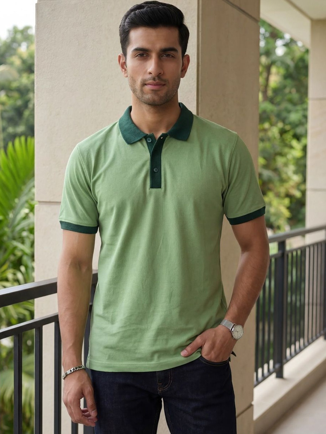 The Roadster Lifestyle Co Pure Cotton Polo Collar Tshirts