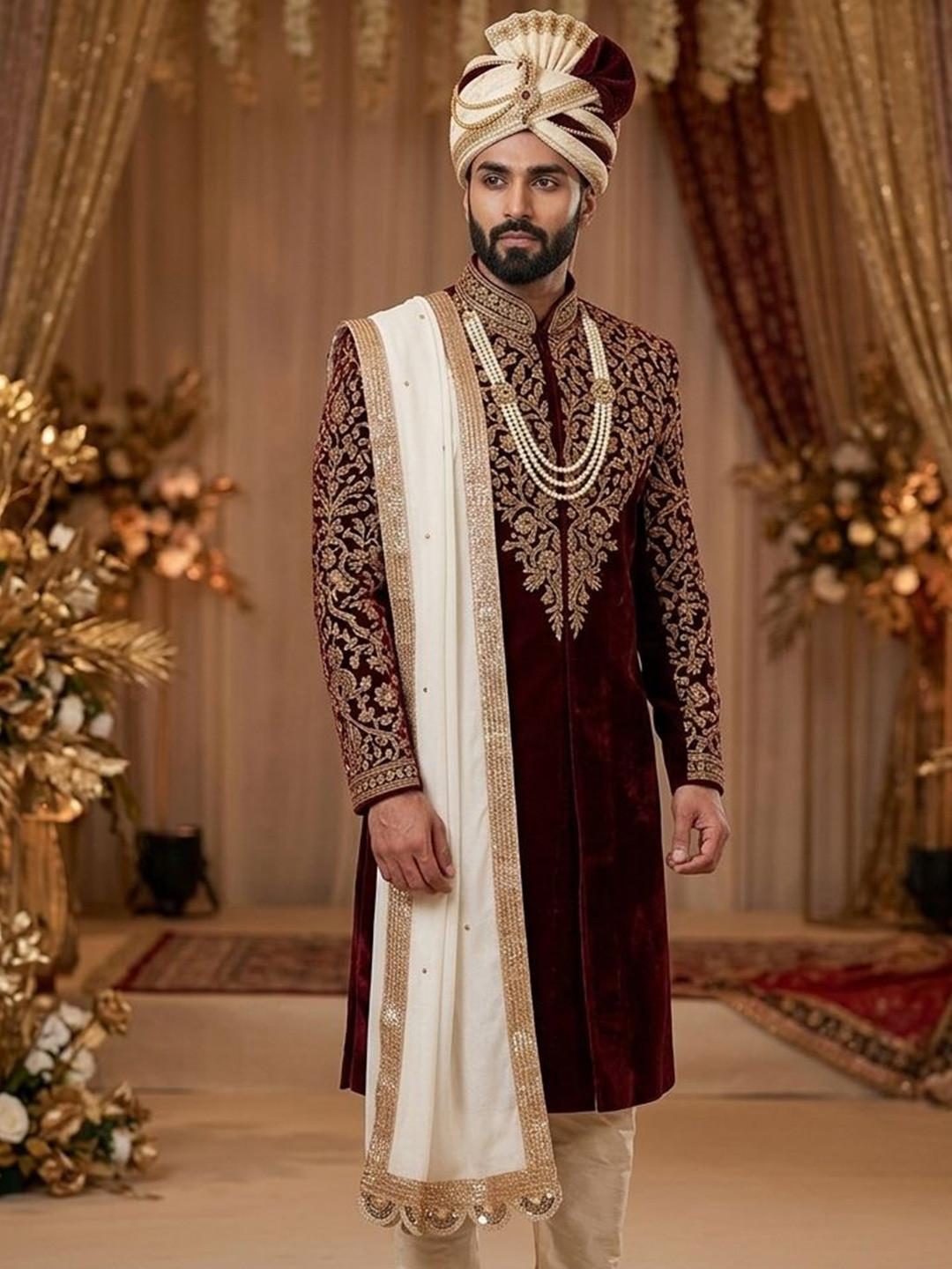 Navti Creations Men Velvet Dupatta