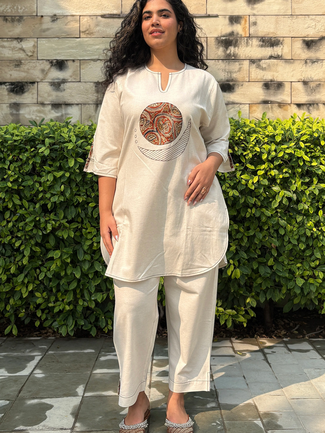 Minimul Linen kalamkari patch Coord Set