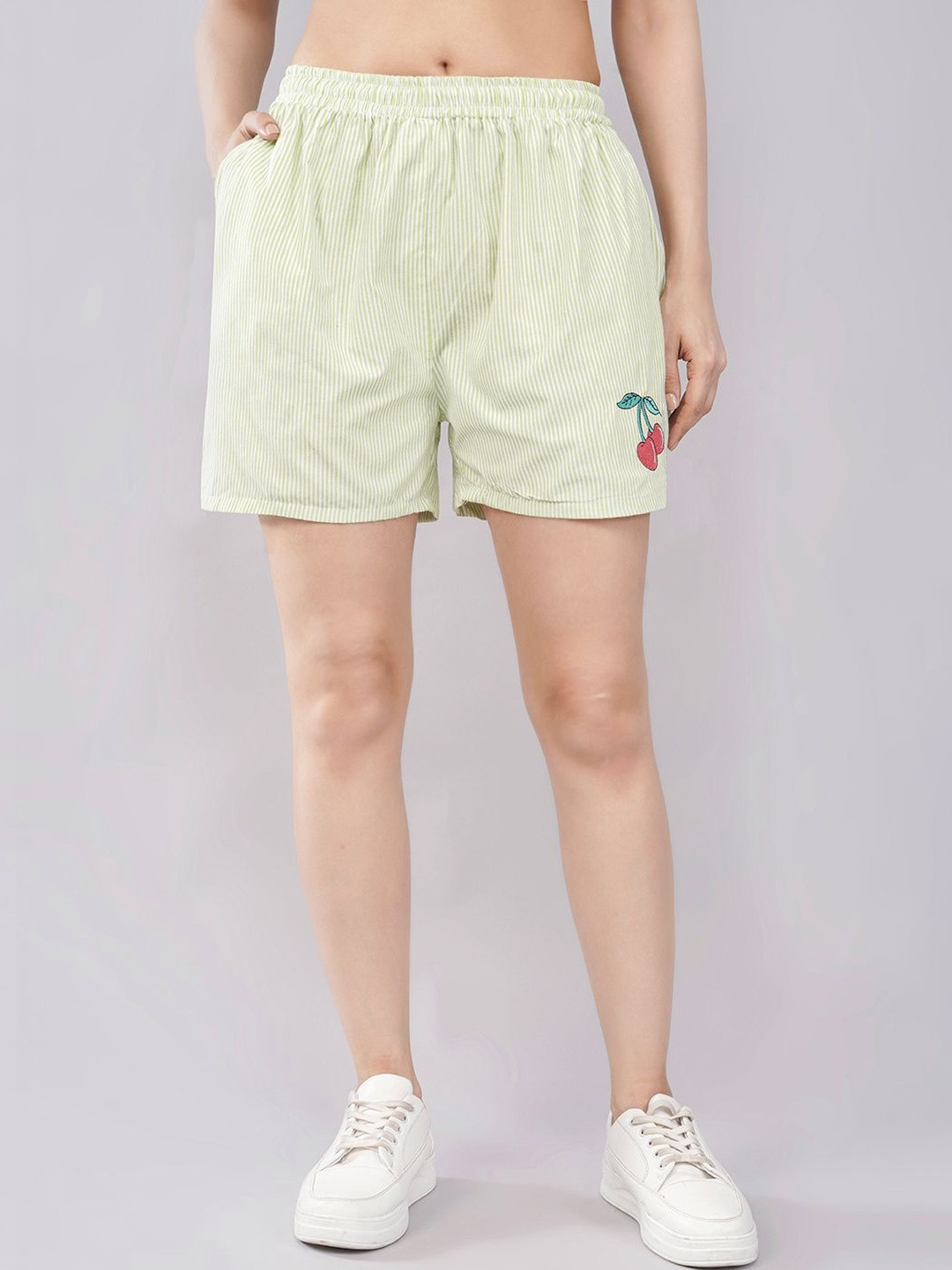 ARJ FASHION Women Striped Shorts