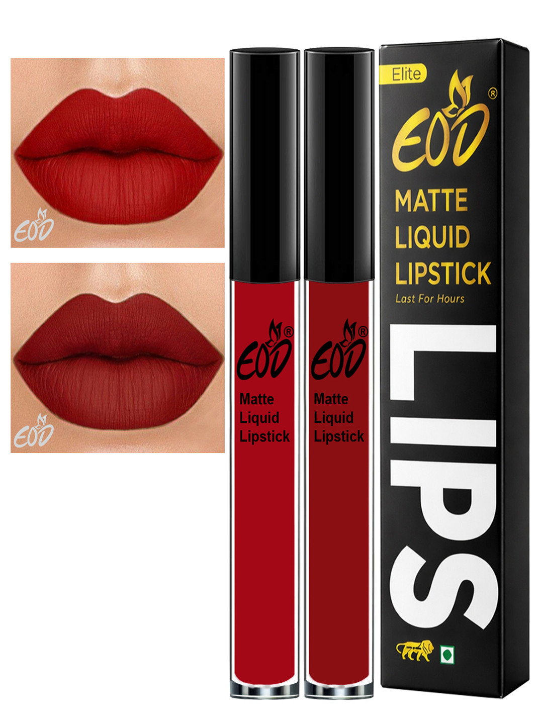 EOD Set Of 2 Transfer Proof Long Lasting Matte Finish Liquid Lipstick Shade -1-7- 3ml Each