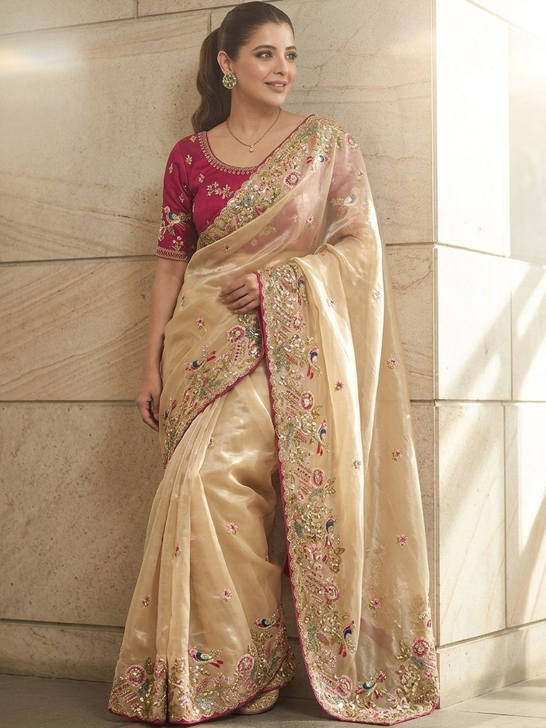 Kalista Floral Embroidered Organza Saree