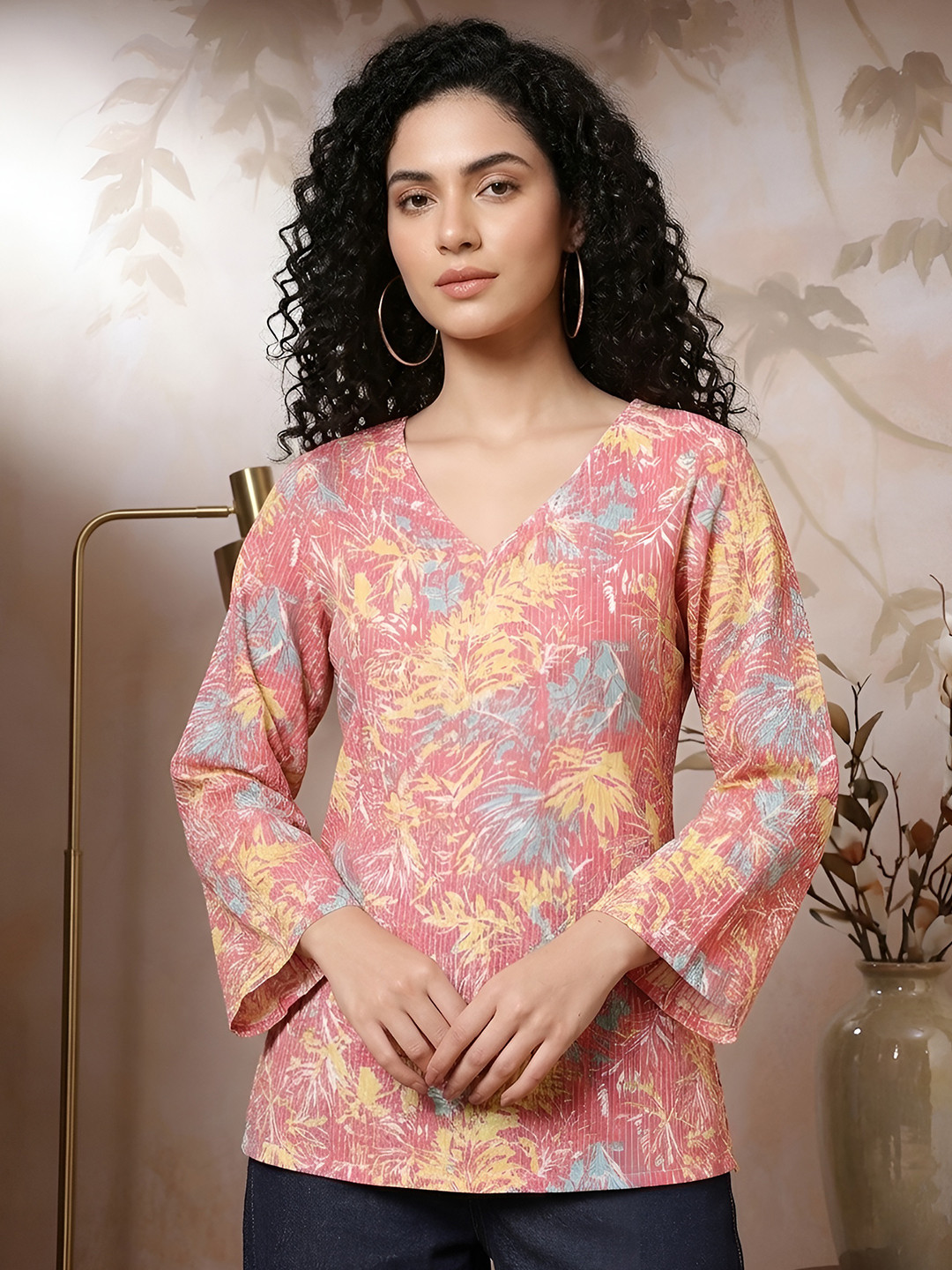KEIYONA Women Printed Straight Cotton Tunic