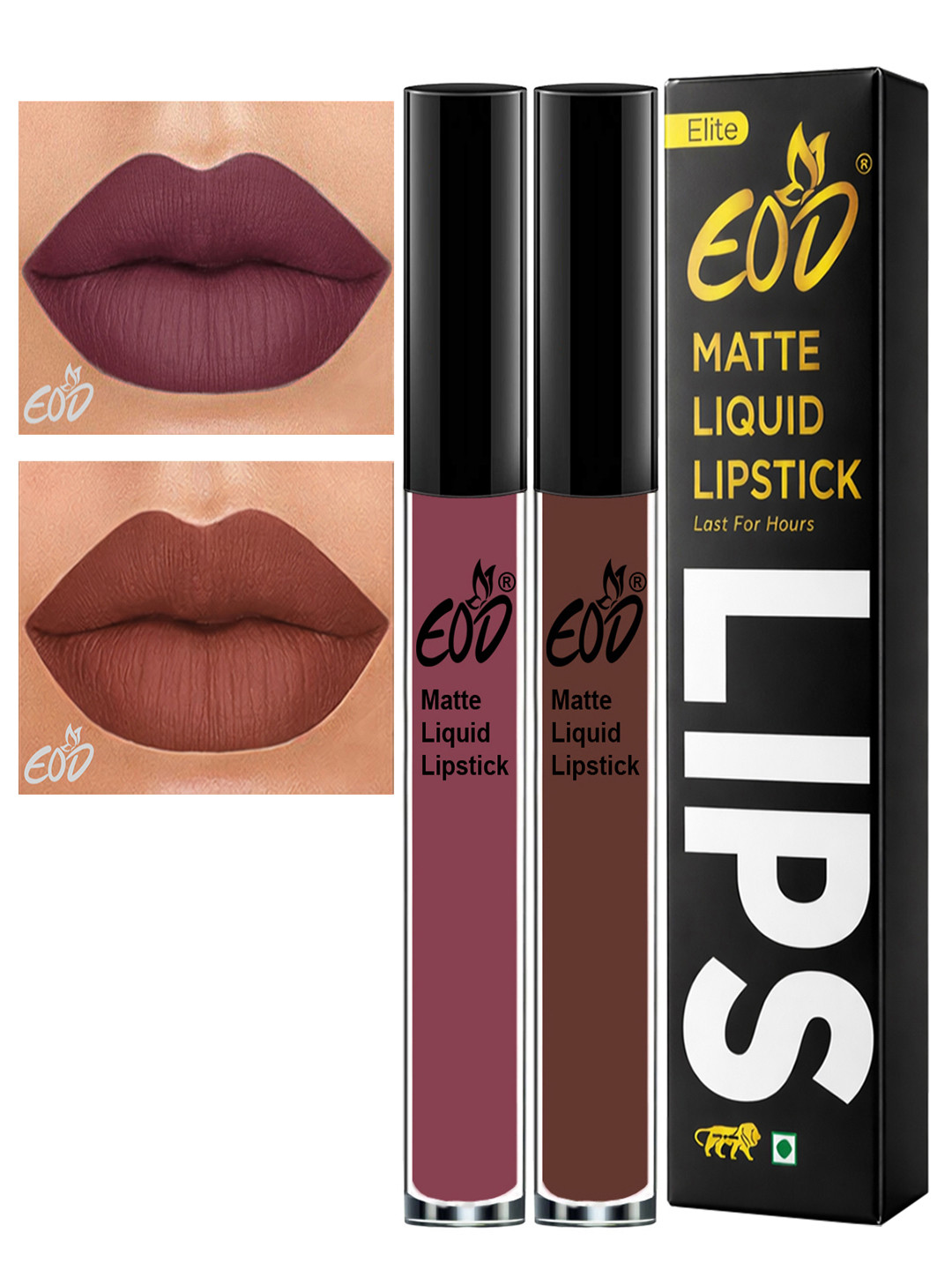 EOD Set Of 2 Water Proof Long Lasting Matte Finish Liquid Lipstick - Shade 10-17- 3ml Each