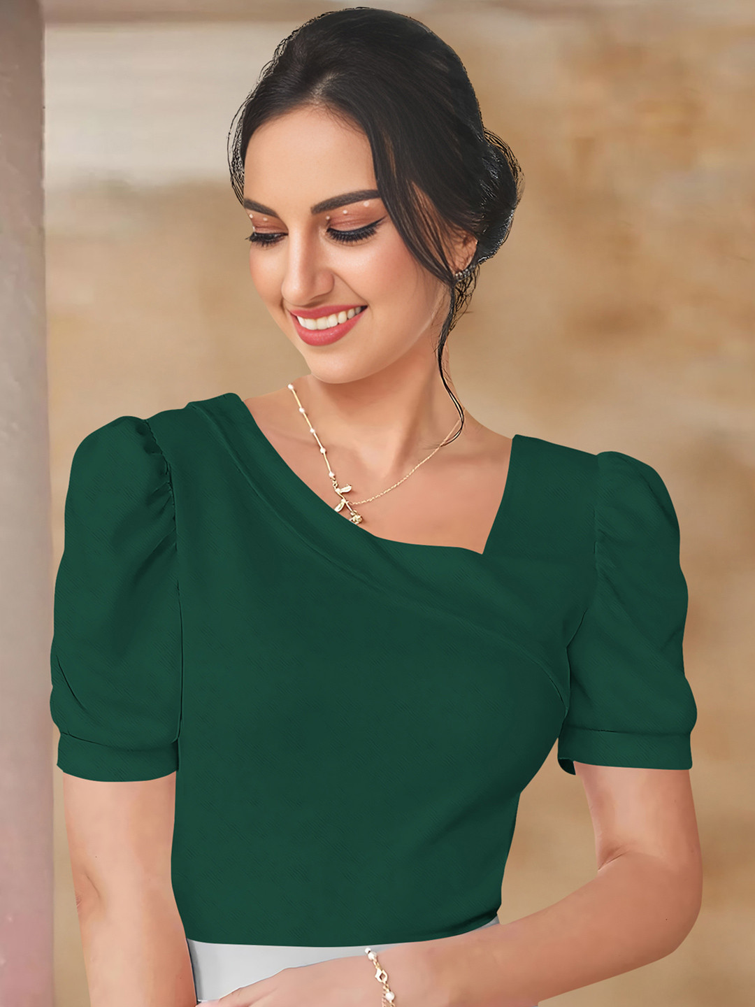 Dream Beauty Fashion V-Neck Puff Sleeve Top