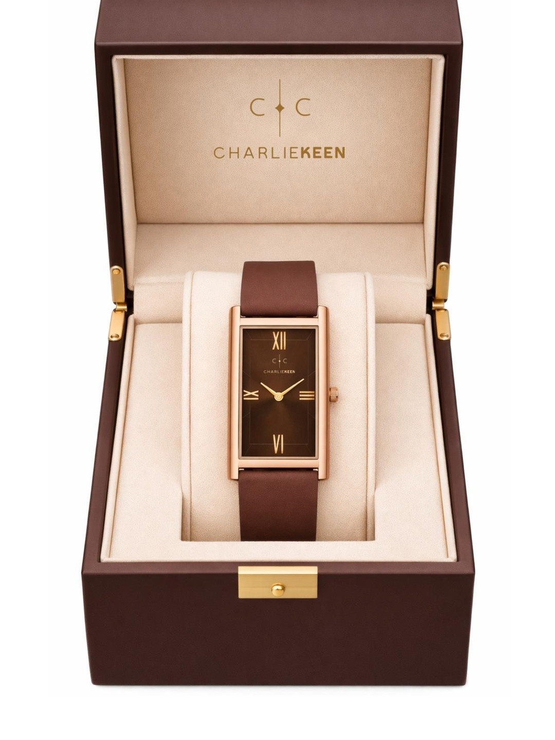 CHARLIEKEEN Men Brass Dial & Straps Analogue Watch CC-GSQ005-BRW-BRW