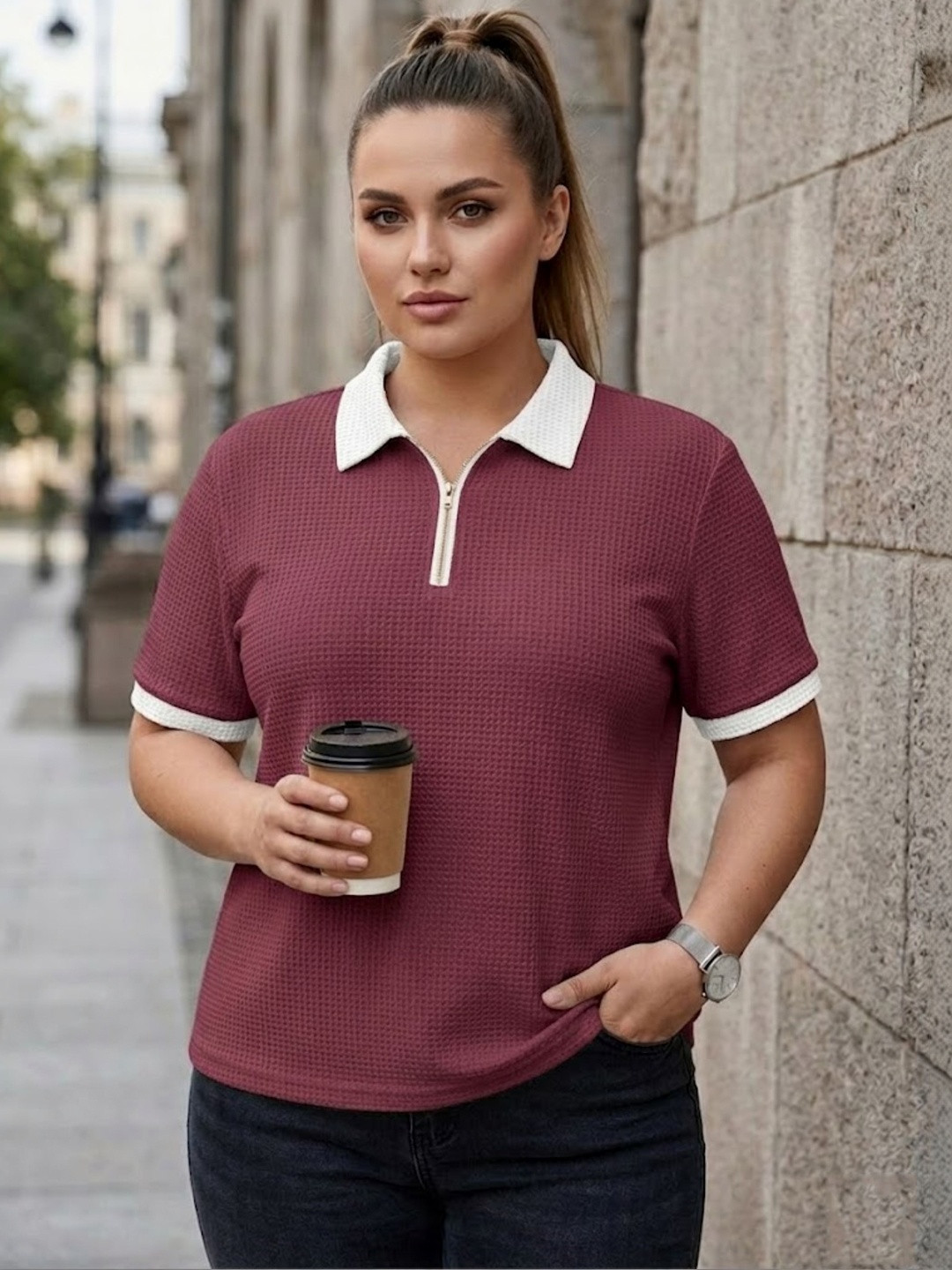 Metronaut Women Polo Collar Coolmax T-shirt