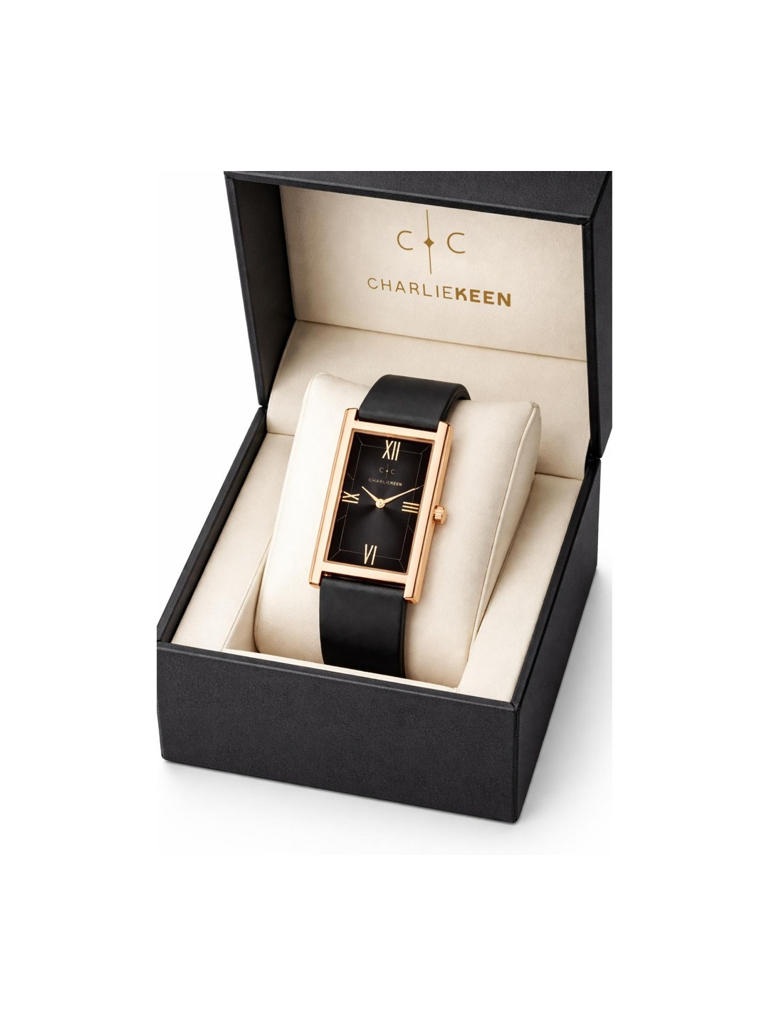 CHARLIEKEEN Men Brass Dial & Straps Analogue Watch CC-GSQ005-BLK-RG