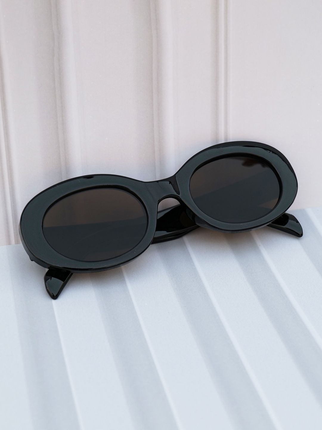 DukieKooky Girls Brown Lens & Black Oval Sunglasses with