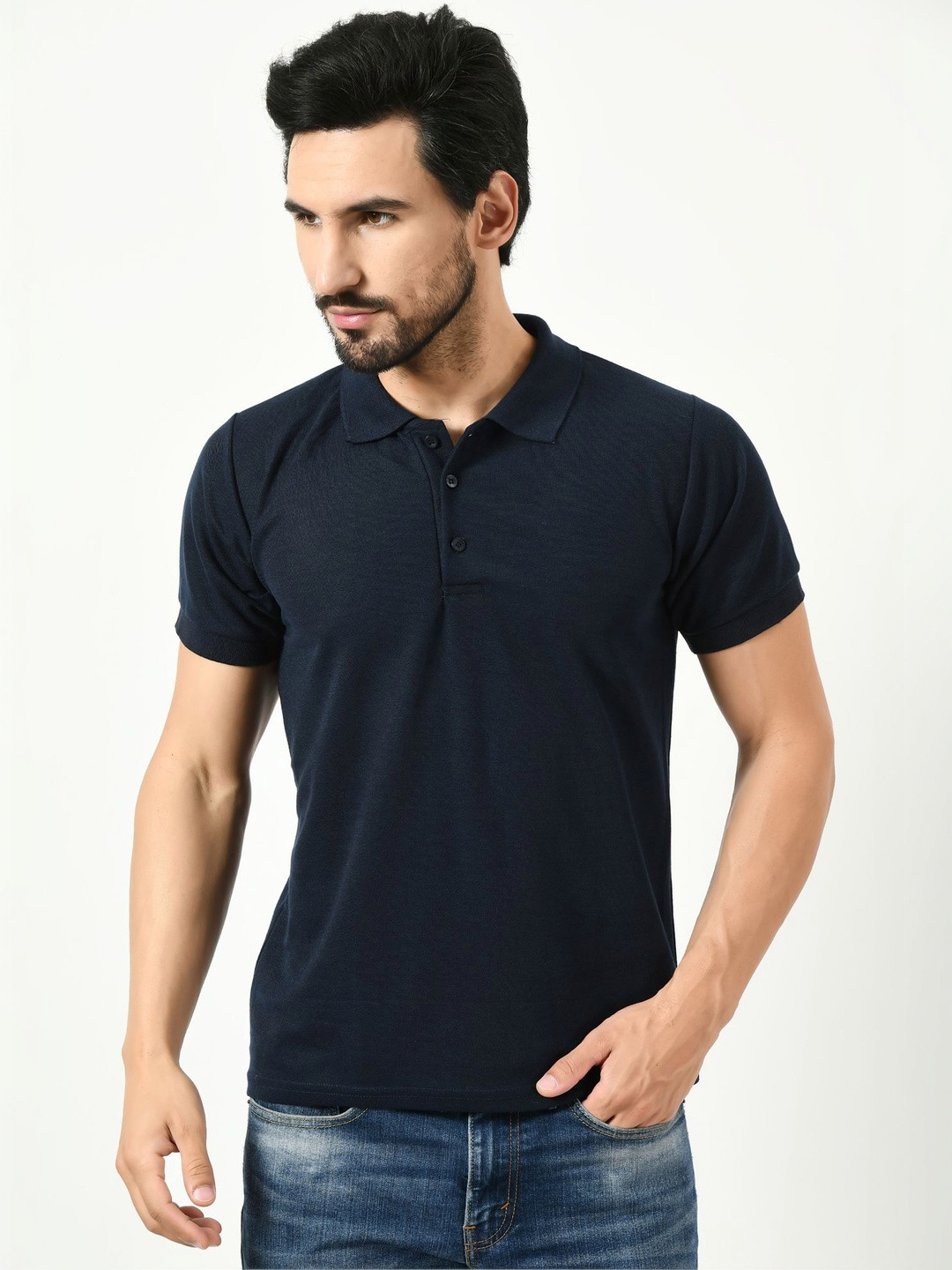 IndiWeaves Men Polo Collar T-shirt