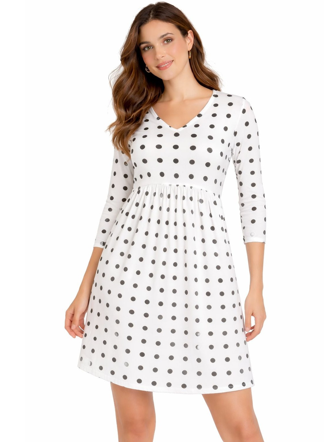 zarista creation Polka Dot Print Georgette A-Line Dress