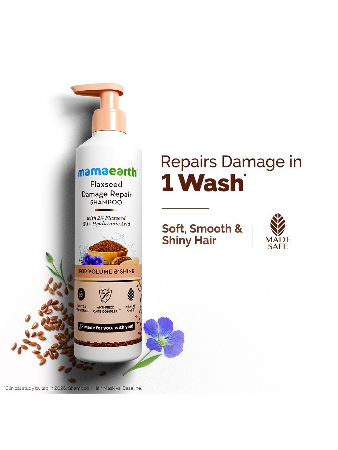 Mamaearth Flaxseed Damage Repair Shampoo- 250 ml