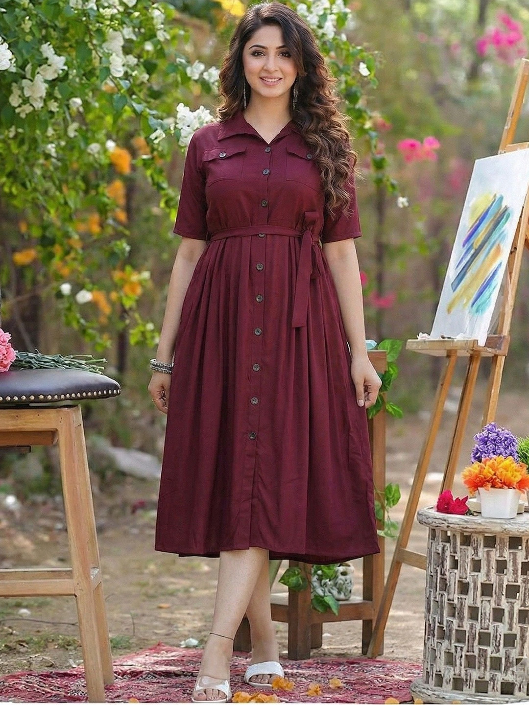 Mirana Fit & Flare Midi Dress