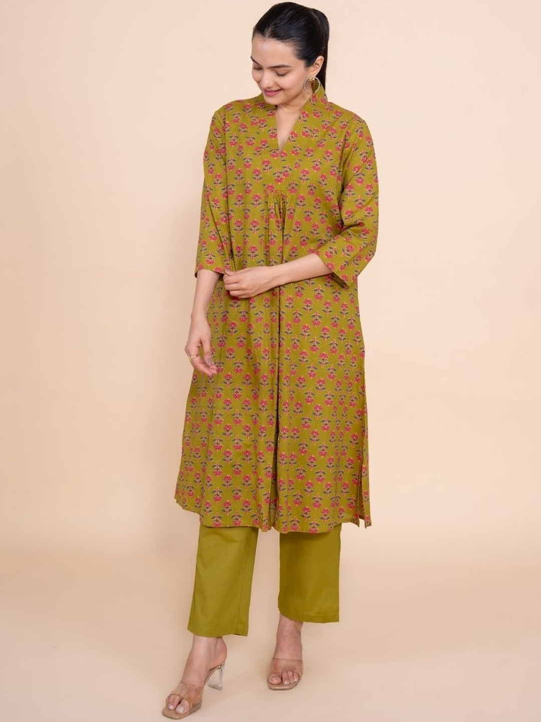 EKISHA Cotton Printed Tunic with Trousers