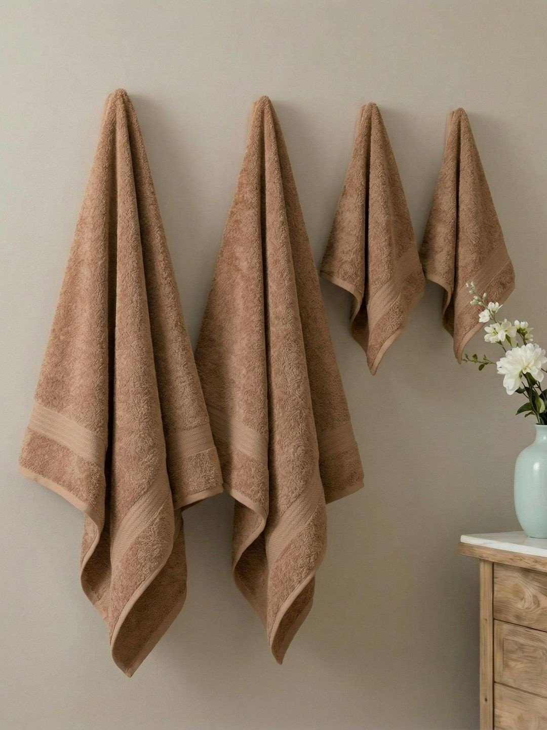 Monte Carlo Jazz Beige Cotton 380 Gsm Bath 75X150- Hand 40X60 Cm 2 Bath & 2 Hand Towel