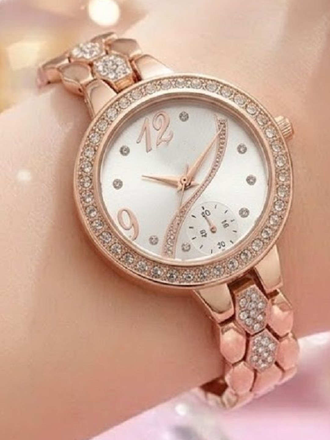 SZN Women Embellished Dial & Bracelet Style Straps Analogue Watch Geneva NaniMG