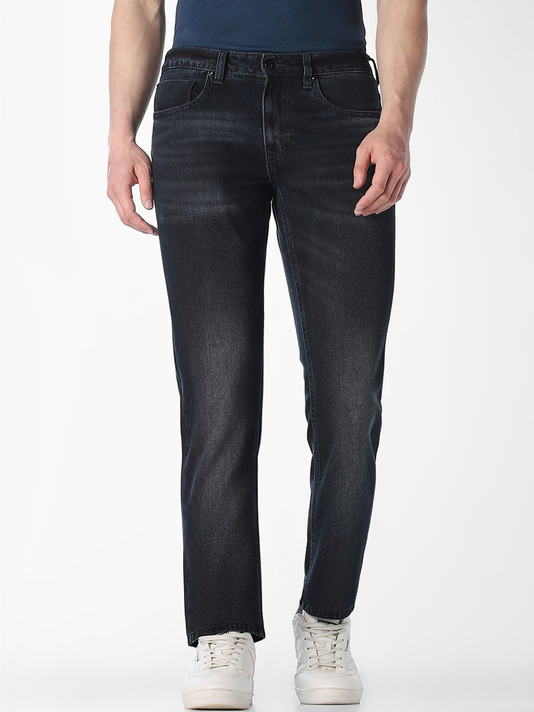 Jack & Jones Men Straight Fit Low-Rise Light Fade Stretchable Jeans