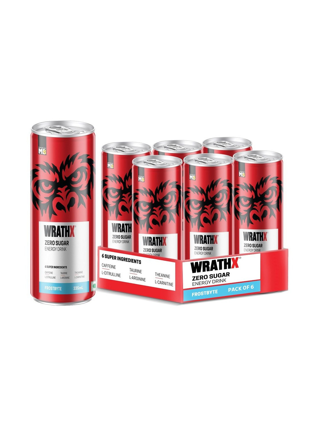 MuscleBlaze Set Of 6 WrathX Energy Drink- 335 ml Each