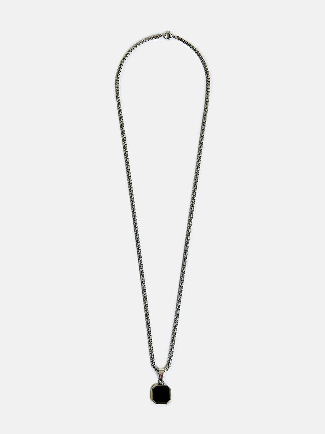 Snitch Black Octagon Pendant Box Chain