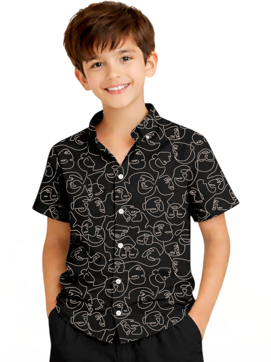 KUCHIPOO Boys Comfort Printed Casual Shirt