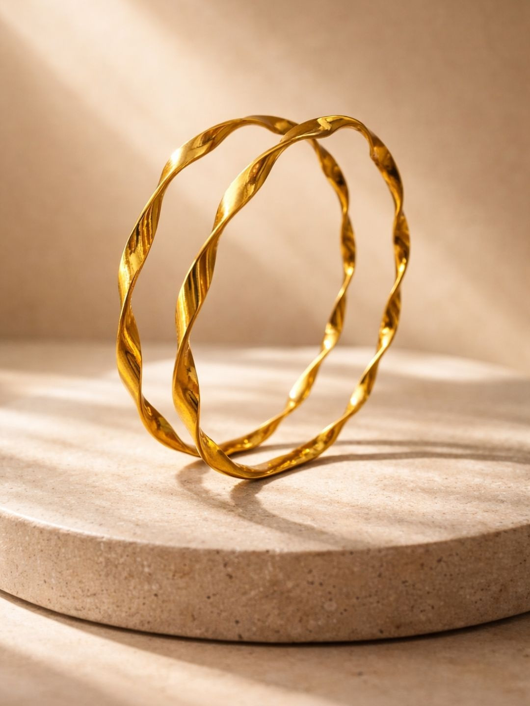 RaasRani Stainless Steel Gold-Plated Bangle-Anti Tarnish