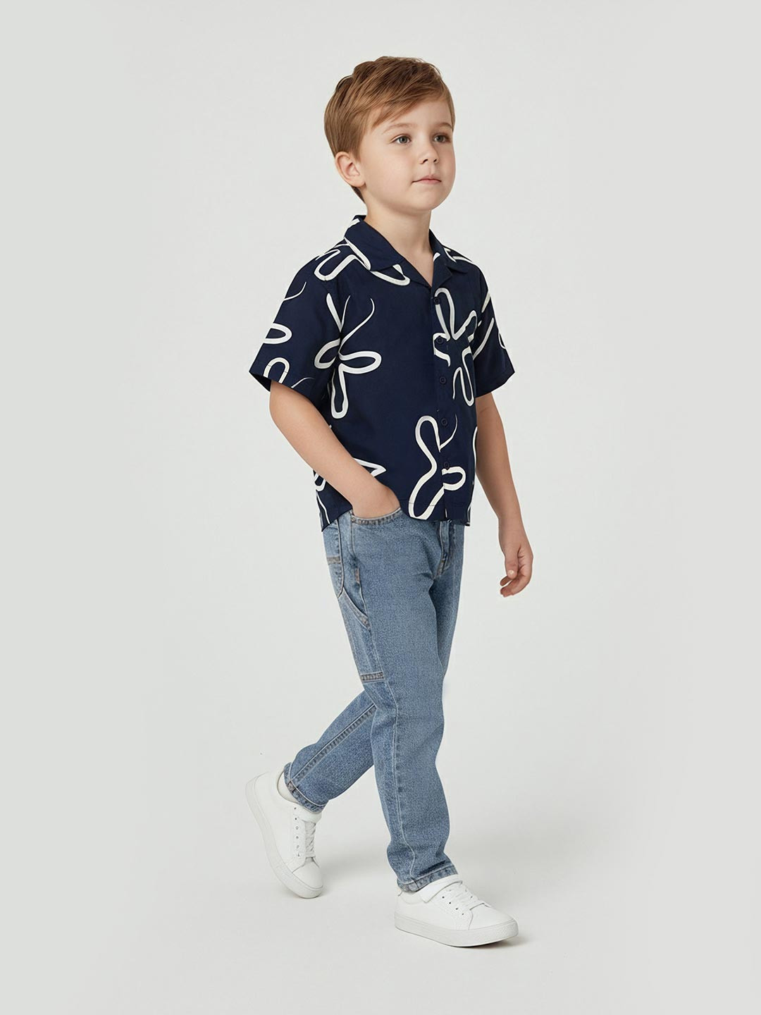 max Boys Floral Printed Cotton Shirt