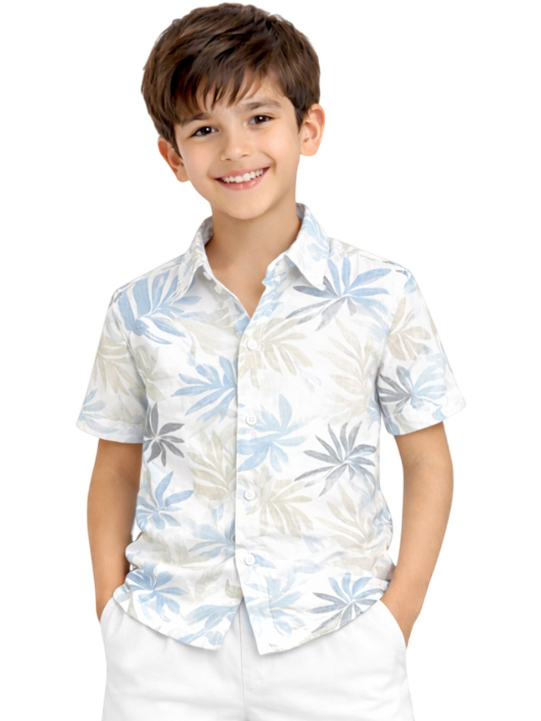 KUCHIPOO Boys Comfort Floral Printed Casual Shirt