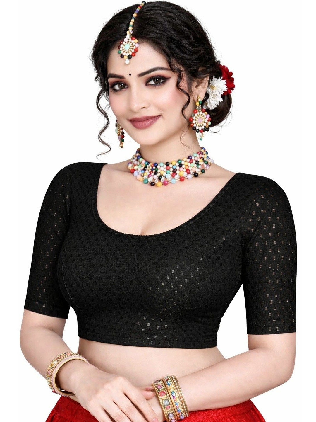 Pramukh Mart Woven Design Saree Blouse