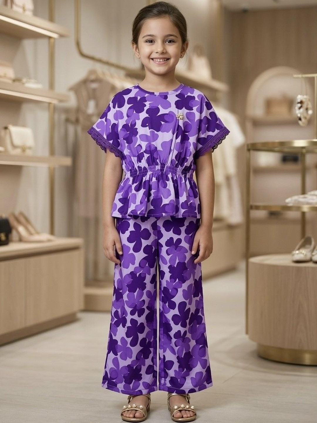 TRUFFLES Floral Printed Top with Palazzos