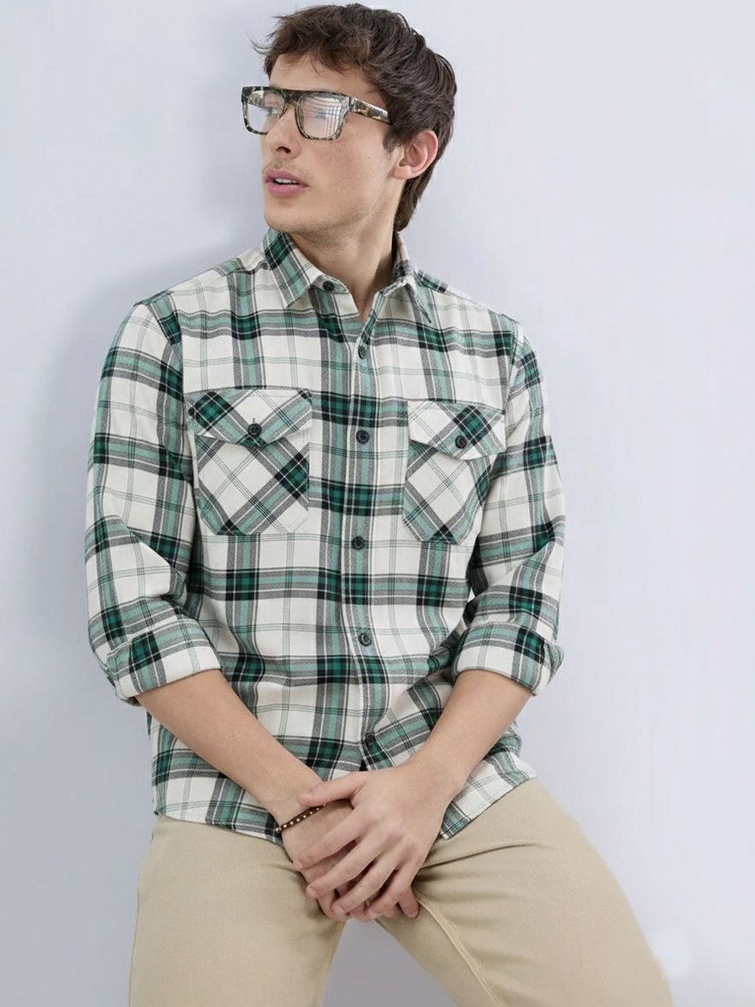 SHIRTZONE Men Standard Slim Fit Checked Casual Shirt