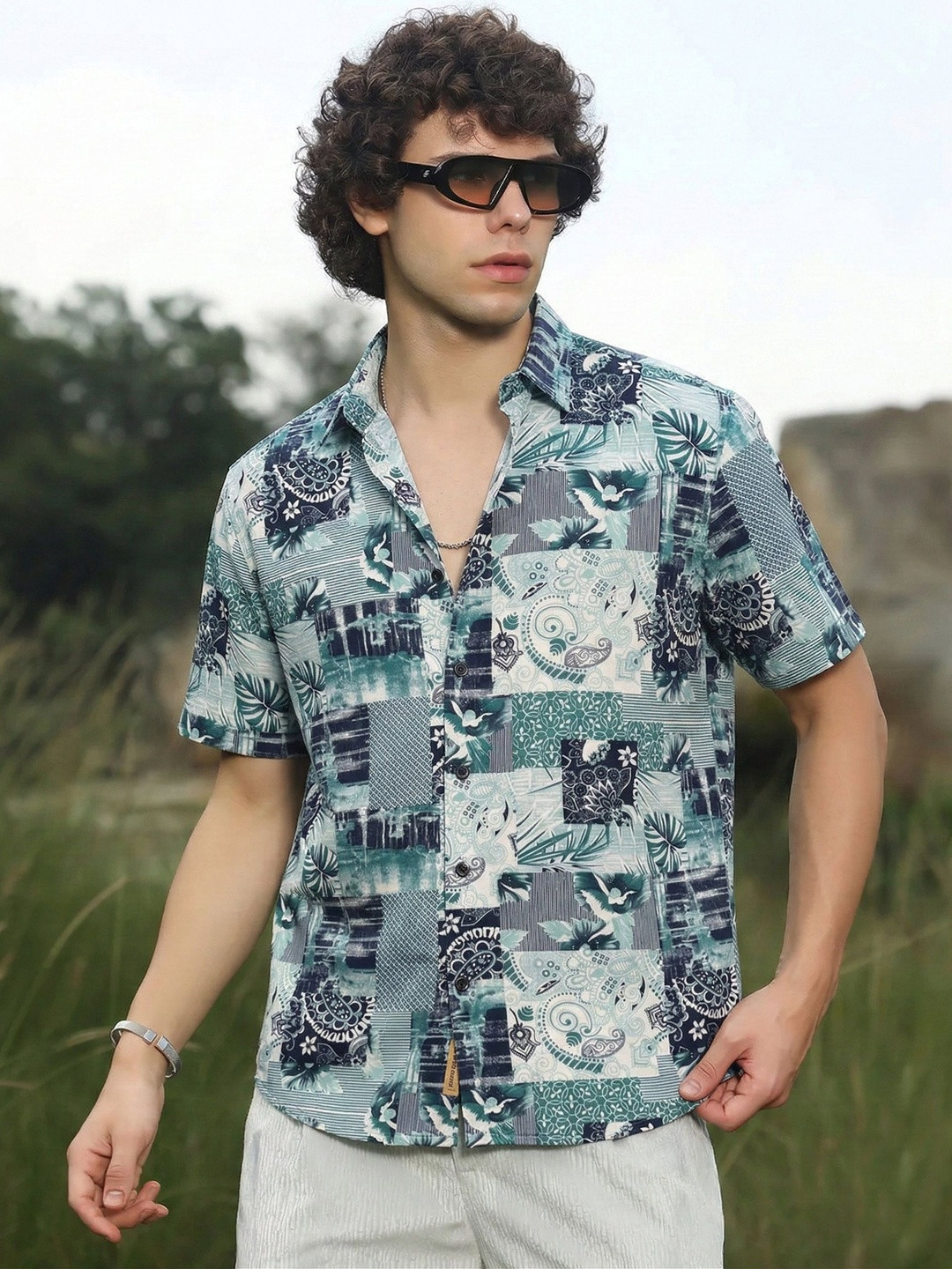 SHIRTZONE Men Standard Slim Fit Printed Casual Shirt