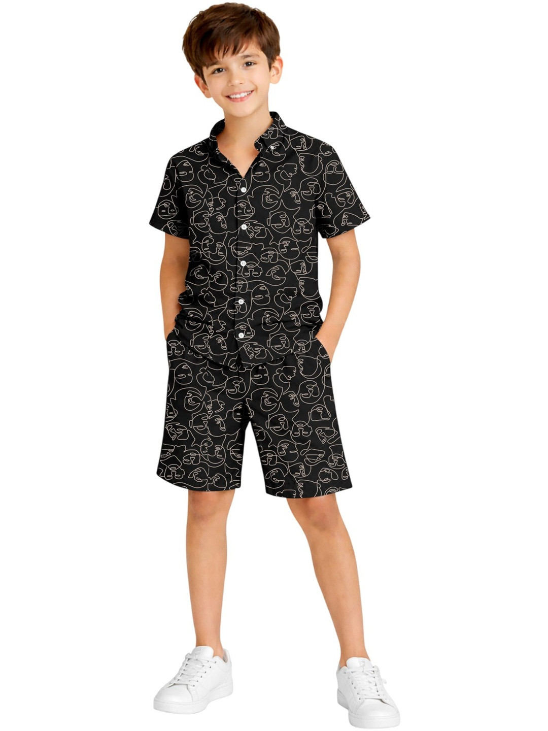 KUCHIPOO Boys Printed Shirt with Shorts