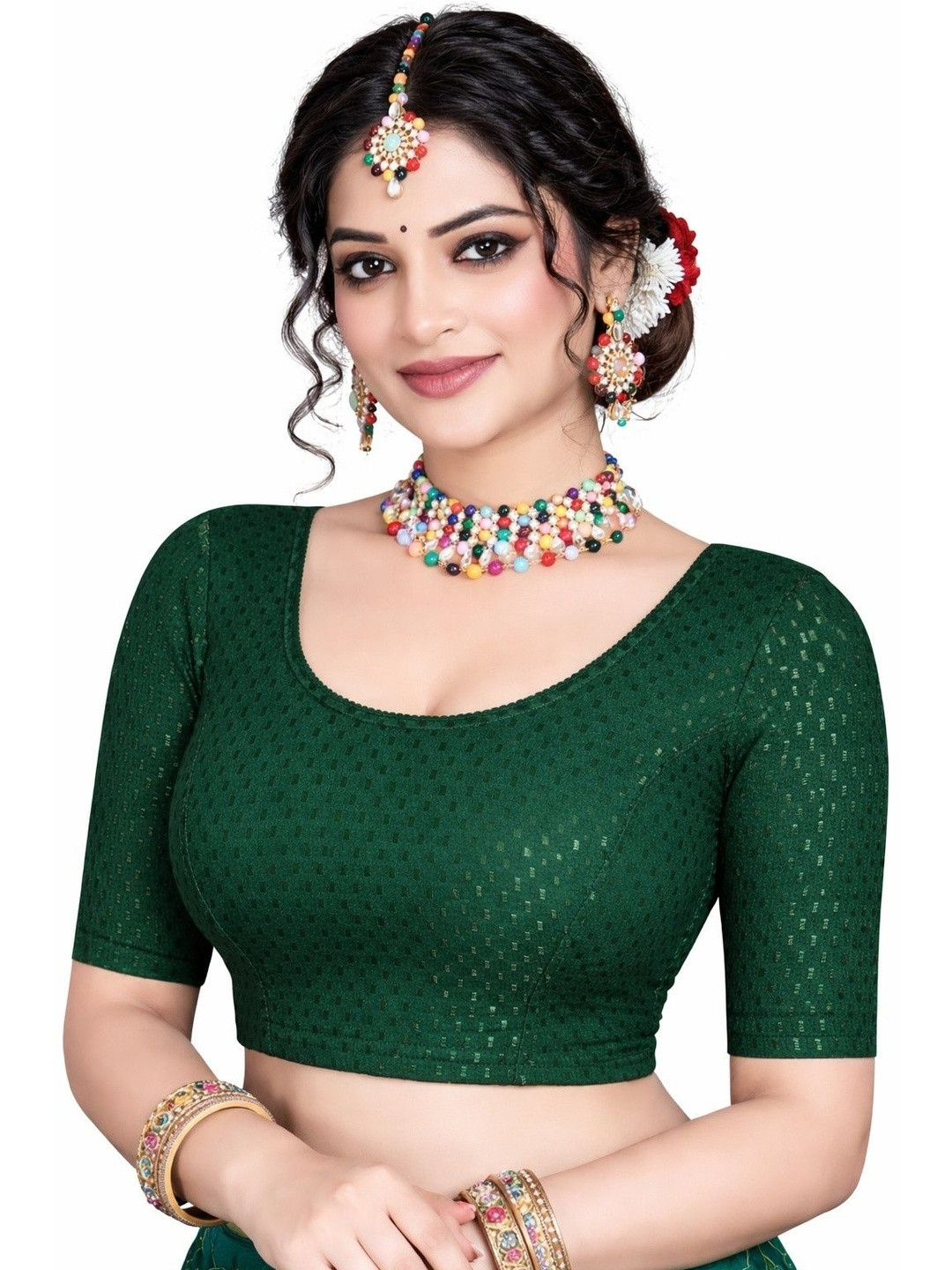 Pramukh Mart Woven Design Saree Blouse