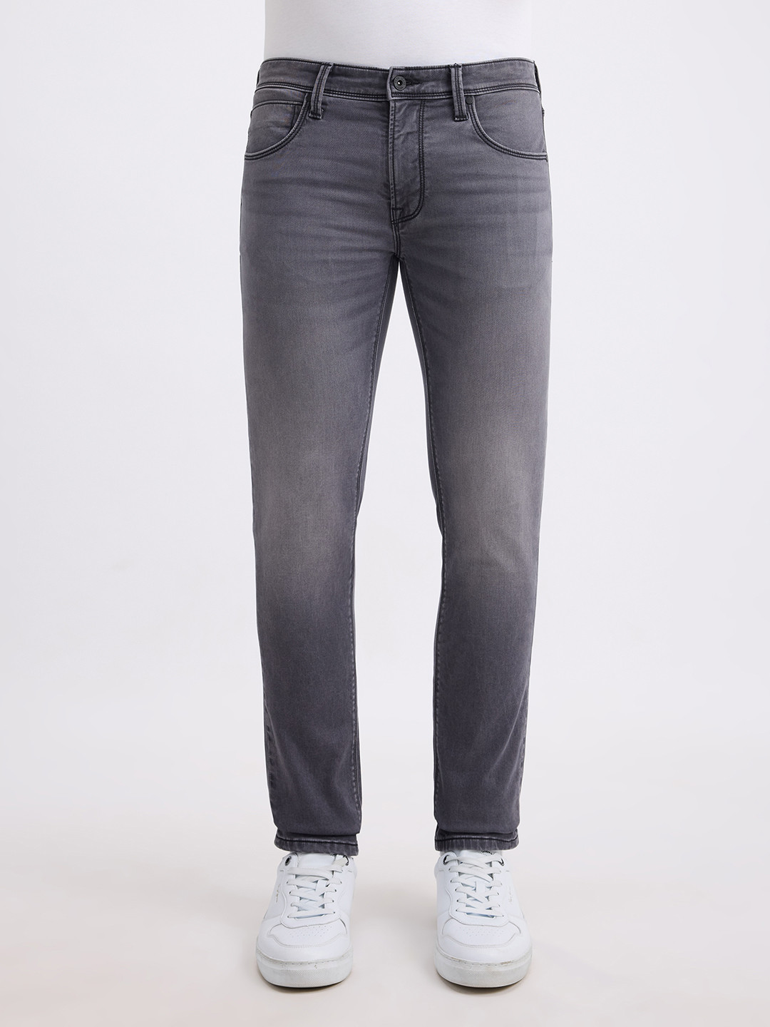 Pepe Jeans Men Slim Fit Low-Rise Heavy Fade Stretchable Jeans