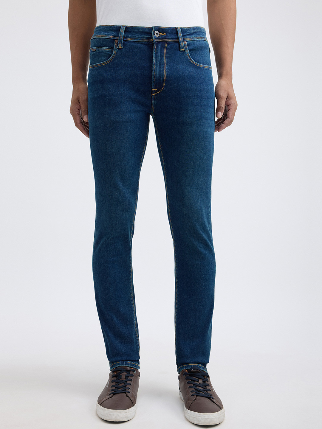 Pepe Jeans Men Skinny Fit Low-Rise Light Fade Stretchable Jeans
