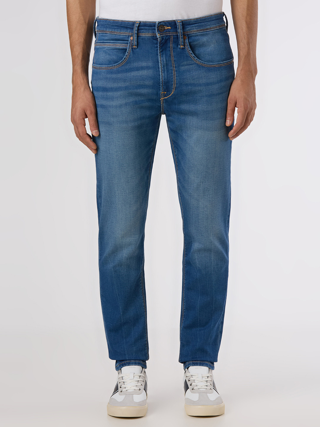 Pepe Jeans Men Skinny Fit Mid-Rise Light Fade Stretchable Jeans