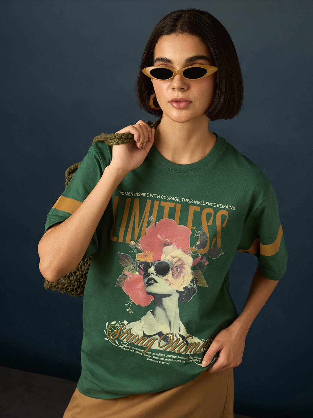 Difference Of Opinion Women Short Sleeve Printed Oversized Fit Tshirt